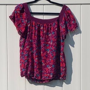 Old Navy Multicolored Square Neckline Blouse
